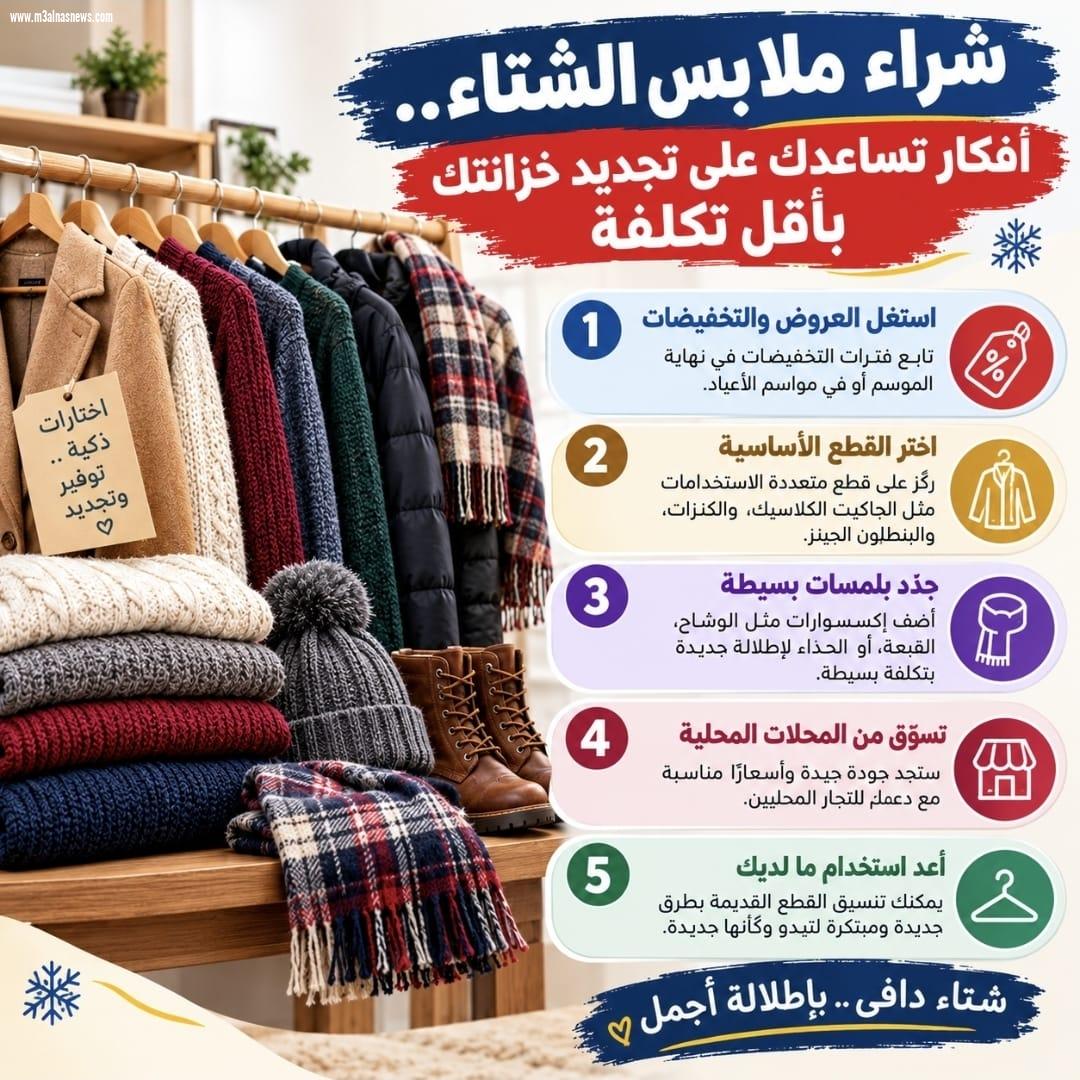 شراء ملابس الشتاء وأفكار تساعدك على تجديد خزانتك بأقل تكلفة